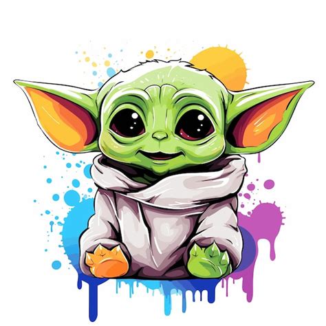 Premium Vector Happy Baby Yoda Ai Generated