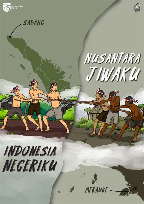 Poster "Nusantara Jiwaku Indonesia Negeriku" | Ilustrasi sejarah, Peta bergambar, Kartun