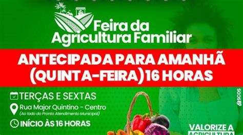 Feira Da Agricultura Familiar Nova Data Prefeitura Municipal De Alegre