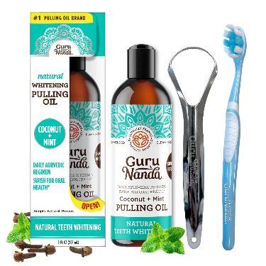 GuruNanda Coconut Oil Pulling With 7 Natural Essential Oils And Vitamin