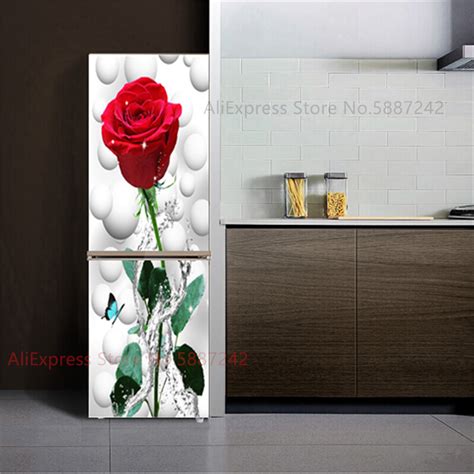 Bamboo Stickers To Cover Fridge Vinyl Door Wrap Refrigerator Sticker 3d