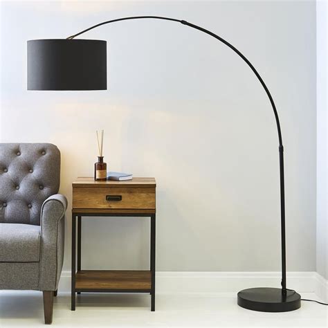 Black Arc Floor Lamp With Shade Xiomara Culp