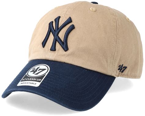 New York Yankees Two Tone Khakiblack Adjustable 47 Brand Caps