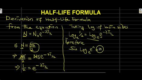 Half Life Formula