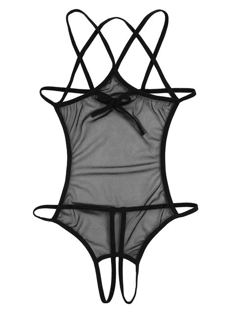 Women S Nightwear Babydoll Lace Mesh Lingerie V Neck Cupless Chemise Nightie Ebay