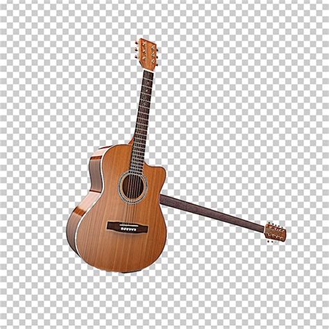 Premium Psd Wooden Acoustic Guitar Isolated Over White Background