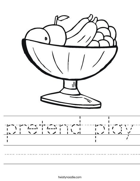 Pretend Play Worksheet Twisty Noodle