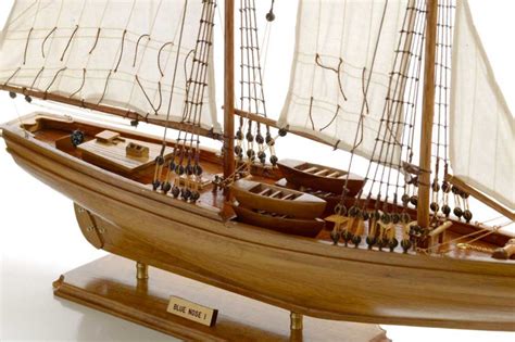 Blue Nose I Model Yacht Handcrafted Ready Made Wooden Sailing Boat