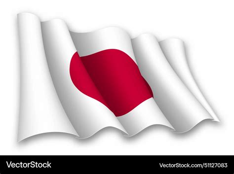 Realistic Waving Flag Of Japan Royalty Free Vector Image