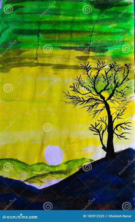 Abstract Sunrise Sketch Stock Illustration Illustration Of Mountain