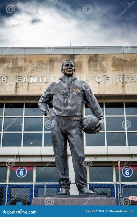 Lawrence Kansas Usa 7202023 Statue Of Phog Allen In Front Of The University Basketball