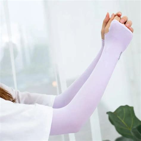 Pair Men Women Arm Sleeves Sun Uv Protection Ice Cool Arm Cover Arm