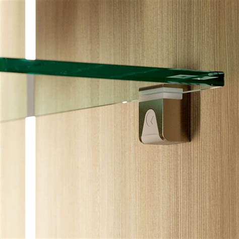 Upper Part Kubic W Rubber Glass Shelf 10 14mm Nikel Italiana Ferramenta 70593 Μαρμούρης