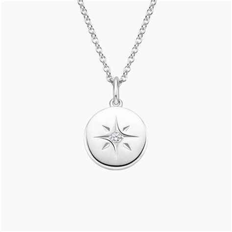 Silver North Star Diamond Necklace Brilliant Earth