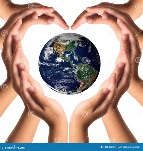 Earth Care With Helping Hands Concept Stock Photo Image 40158338