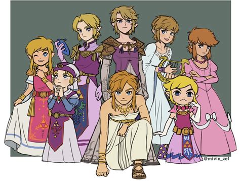 Link Princess Zelda Toon Link Young Link Young Zelda And 1 More