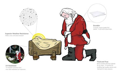 Kneeling Santa Outdoor Nativity Set