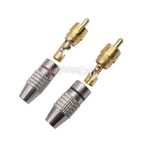 10 Pcs Gold Plated Solder Soldering Audio Video Rca Male Plug Adapter Connector Ebay