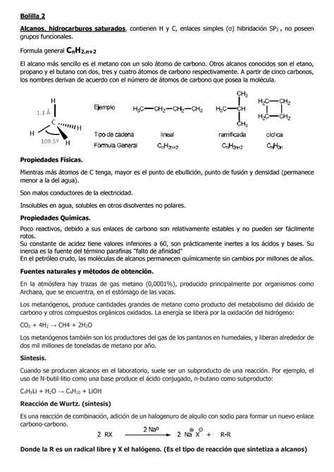 HIDROCARBUROS SATURADOS ALCANOS Bolilla 2 Alcanos Hidrocarburos