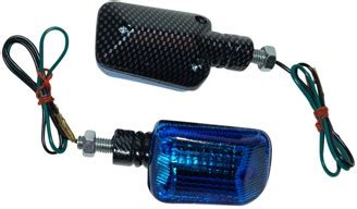 Knipperlicht Set Universeel Scooter Brommer Carbon Blauw Glas Cityparts