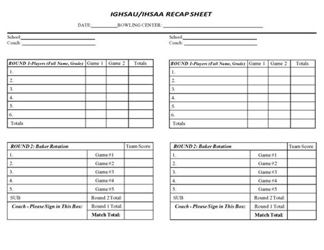 36 Printable Bowling Score Sheet Templates Examples