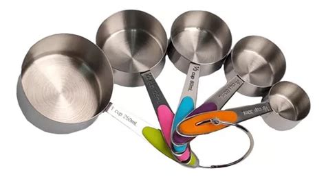 Juego Set X Piezas Cucharas Y Tazas Medidoras Acero Mercadolibre