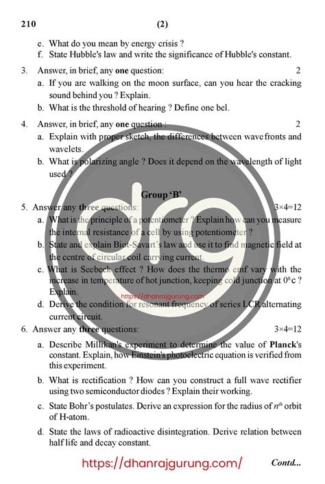 Physics Neb Class 12 Question Paper 2080 2023 Old Course