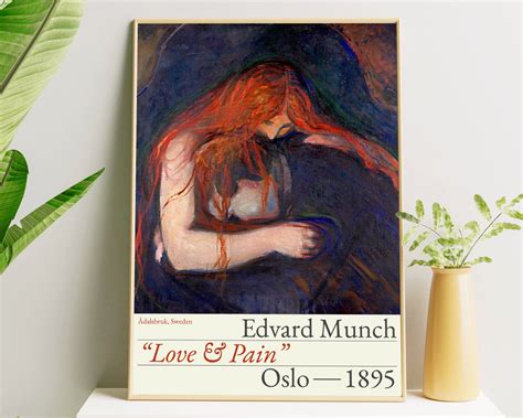 Edvard Munch cartel de amor y dolor pintura vintage arte de Etsy México