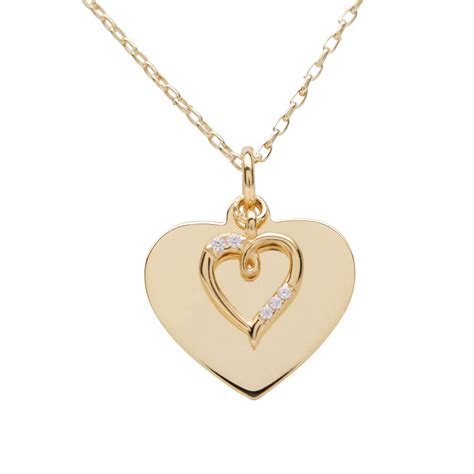 K Gold Plated Engraved Heart Necklace Gpbcn Heart Engraved