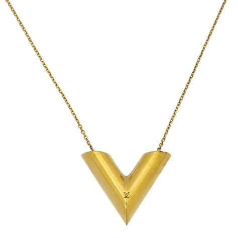 Louis Vuitton Gold Essential V Necklace The Closet