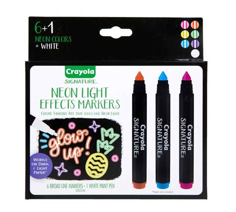 Signature Neon Light Effects Markers, 6 Count | Crayola