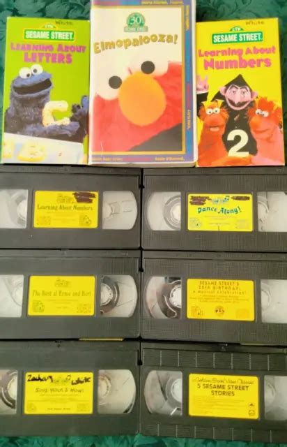 SESAME STREET VHS Tape Cassette Lot ELMO HOME VIDEO COUNTING LETTERS