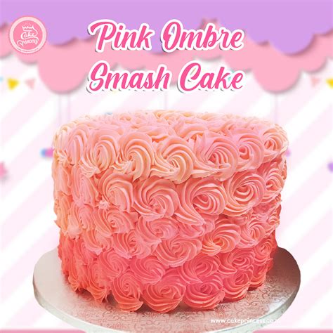 Pink Ombre Smash Cake Cake Princess