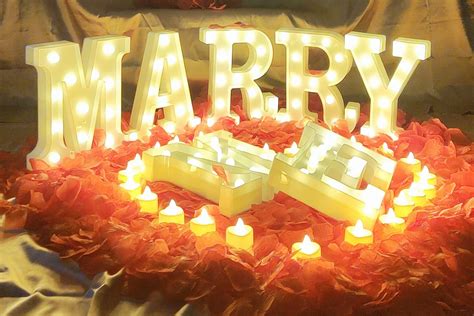 Marry Me Proposal Decorations LED Marry Me Sign Light Up Letters 1000