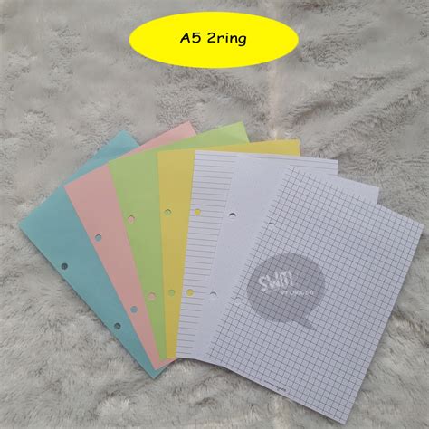 Jual A5 2ring Isi Binder Refill Loose Leaf Kertas File Filler Color