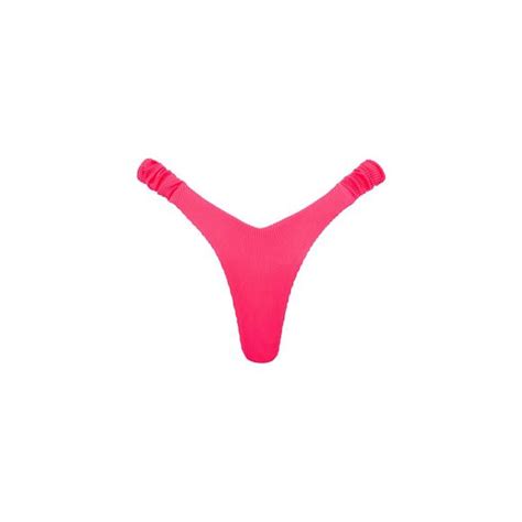 Kulani Kinis Swim New Kulani Kinis Womens Ribbed Retro Y Thong Bikini Bottom In Watermelon