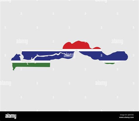 The Gambia Map Flag Map Of Republic Of The Gambia With The Gambian