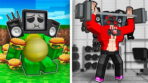 Fat Mikey Tv Man And Strong Jj Speaker Man Survival Battle In Minecraft