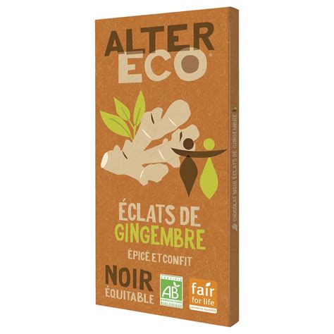 Alter Eco Commerce Equitable Chocolat Noir Clats De Gingembre