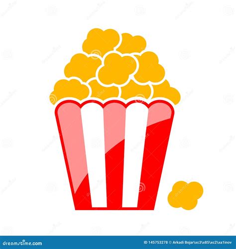 Popcorn Vector Icon Stock Vector Illustration Of Entertainment 145753278