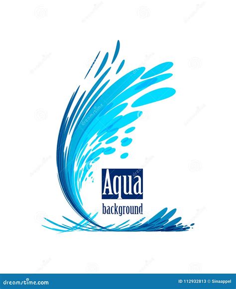 Aqua Background Splash Water On White Stock Vector Illustration Of