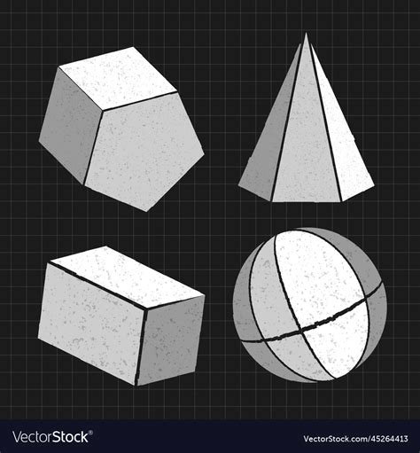 3d Geometric Shape Set Royalty Free Vector Image