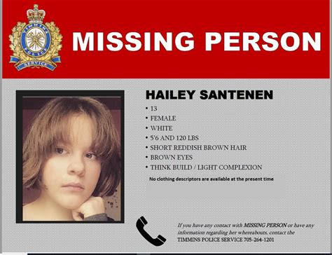 Timmins Police On Twitter Timmins Police Seeking To Locate Missing