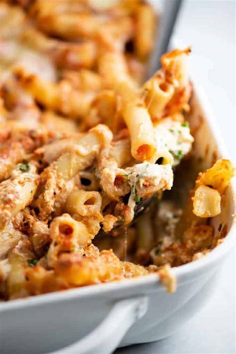 Easy Three Cheese Baked Ziti Recipe Build Your Bite