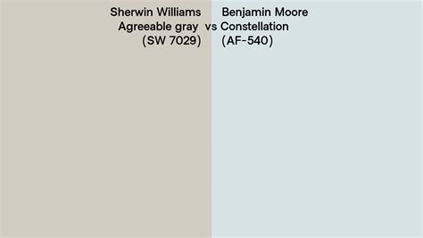 Sherwin Williams Agreeable Gray Sw 7029 Vs Benjamin Moore Constellation Af 540 Side By Side