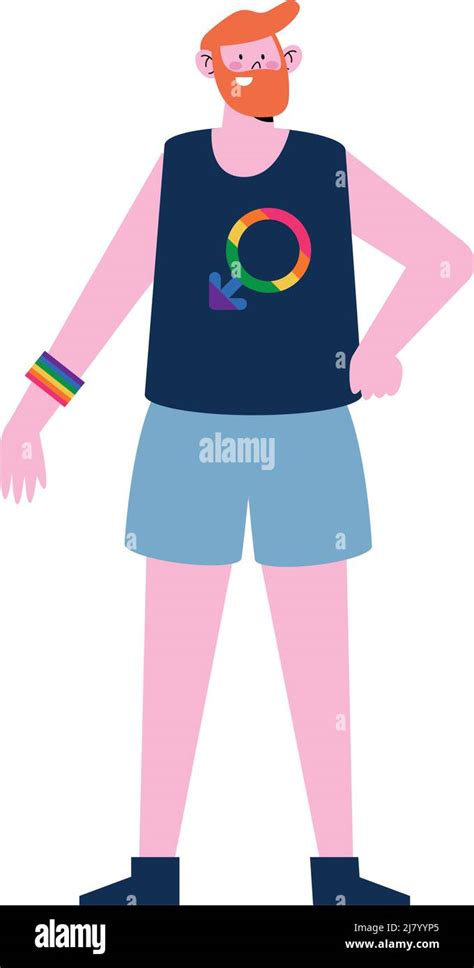 Redhead Gay With Lgbtq Shirt Character Stock Vector Image Art Alamy