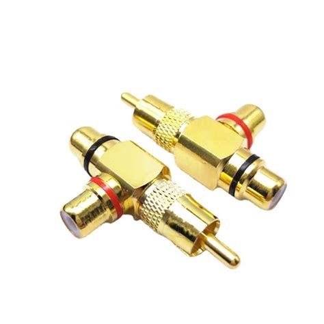 Right Angle Rca Adapter 1 Male To 2 Female