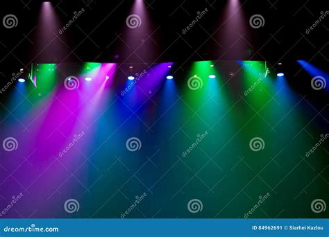 Scene Stage Light With Colored Spotlights Stock Image Image Of