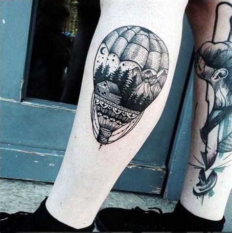 45 Cute Hot Air Balloon Tattoo Designs Greenorc Balloon Tattoo Air Balloon Tattoo Hot Air