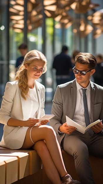 College Students Seated Outside The School On A Bench Beside A